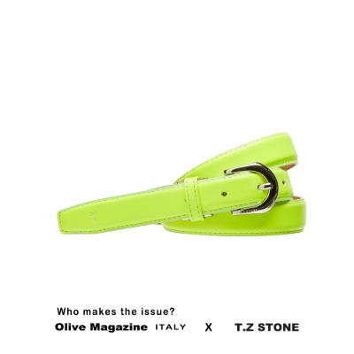 [ITALY SERIES]티지스톤-TZ1D501GN클래식 프리미엄 이태리 카프옐로우그린 여자골프벨트(사이즈:20-38인치 / 벨트 폭:2.5cm)